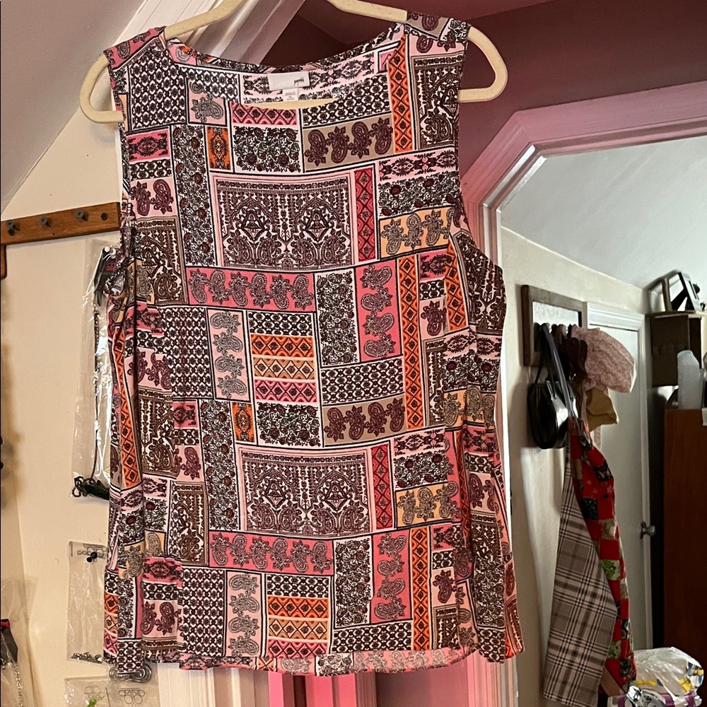 J. Jill Multicolor Patchwork Sleeveless Blouse